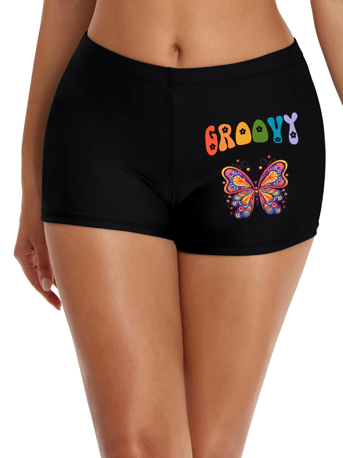 Groovy Butterfly Boxer Brief Boyshorts for Women (Made in USA)