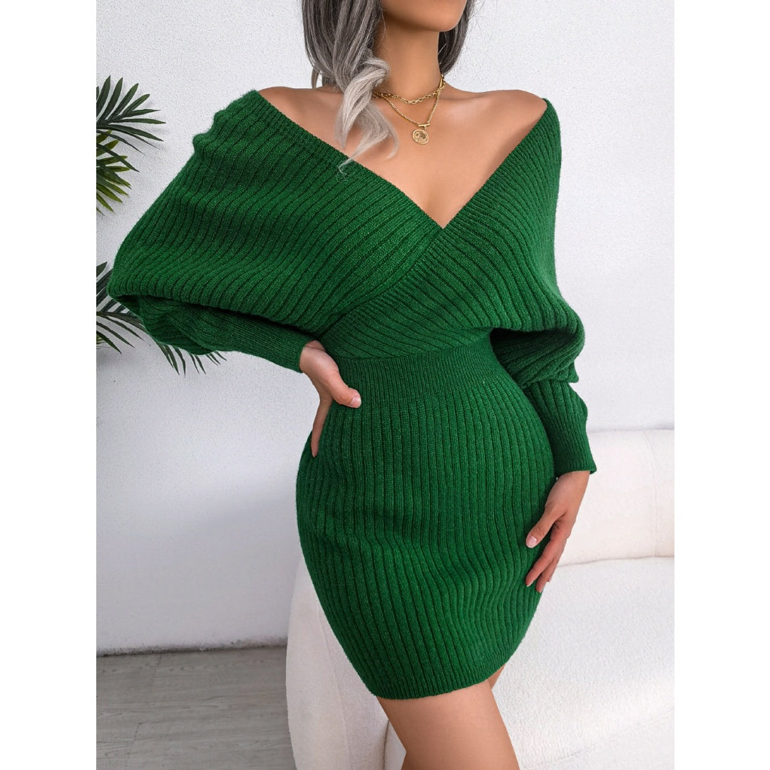 2025 Autumn-Winter Sexy Cross V-neck Bat Skirt
