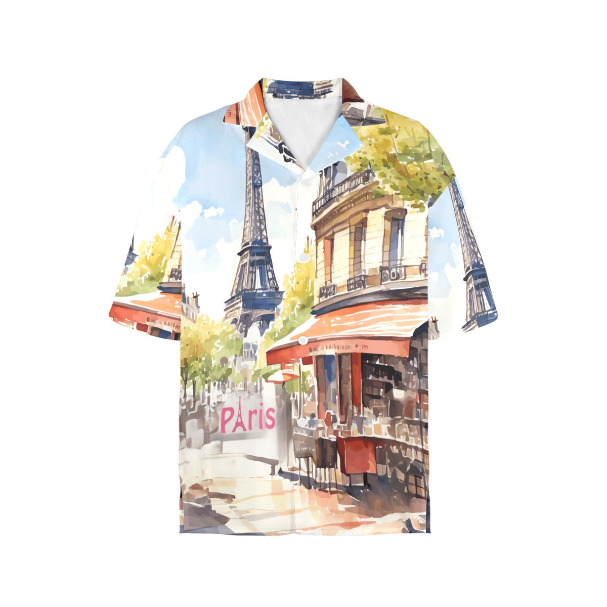 Eiffel Tower Paris France Women's All Over Print Hawaiian Shirt (Made in USA)