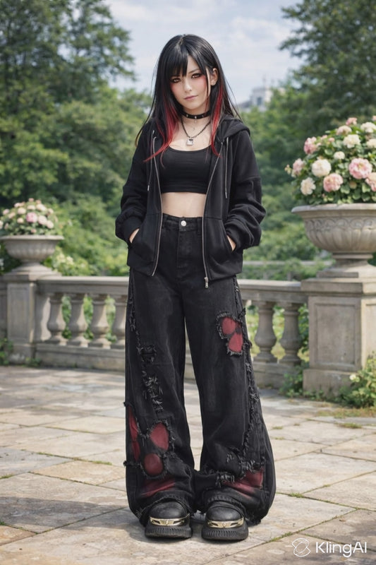Gothic Baggy Jeans – Y2K Harajuku Grunge Aesthetic